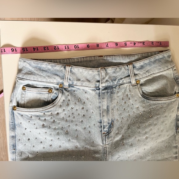 Generation Love Janet Crystal Denim Jeans  pants Women size 31 Light Blue NWT - Picture 7 of 11